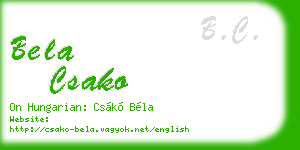 bela csako business card