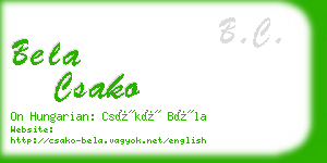 bela csako business card